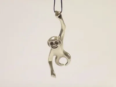 Monkey Ape 925 Sterling Silver Pendant Necklace Chain Jewelry Fashion Men Women  • $76