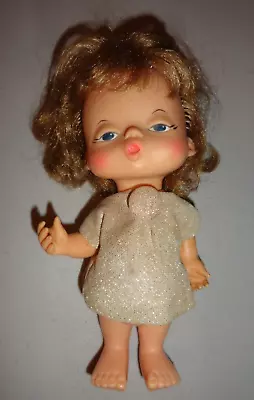 RARE Vintage 1966 Ideal Kissing Pucker Lips 8 Inch Doll Belly Buns • $25