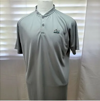 NFL Miami Dolphins Super Bowl LIV Mens Size L Gray Short Sleeve Henley T-Shirt • $17.99