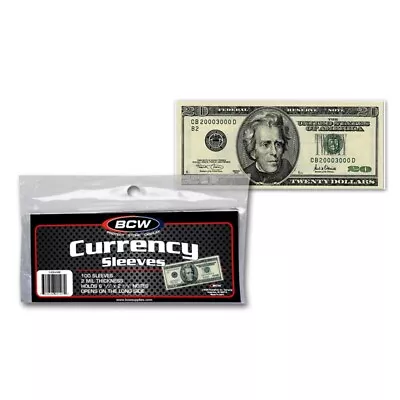 Ticket Outsize Trading Card Or Currency Protective Sleeves 15.8 X 6.8cms 100pk • £5.99