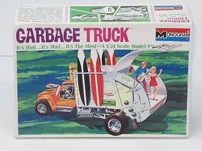 Monogram Garbage Truck Model Kit 1968 Vintage Street Rod W/ Surfboards Rare New • $48