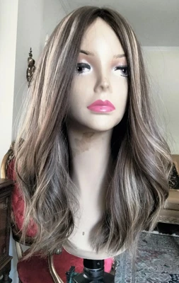 $910 • Buy Human Brazilian Hair Kosher Jewish Wig Brown Silktop  Highlights 20  Long L Cap