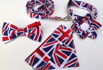 £4 • Buy Union Jack Flag Collar Lead Bandana Bow Tie Flower For Dog Cat Sizes XXS - L