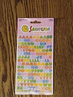 1984 Vintage Sandylion Mother Of Pearl Mini Alphabet Sticker Sheet NIP 1 Sheet • $11.49