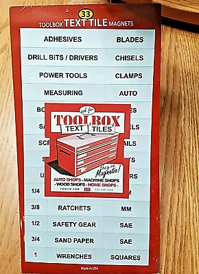 Tool Box Text Tiles 33 Magnetic Labels USA Machinist Auto Mechanic Engineer • $6