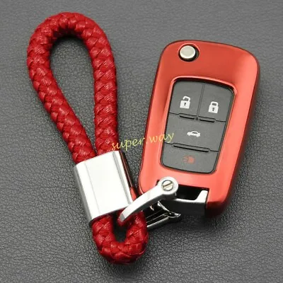 $22.78 • Buy Red Flip Key Fob Chain Ring Case Cover For Holden Cruze Malibu Trax Accessories