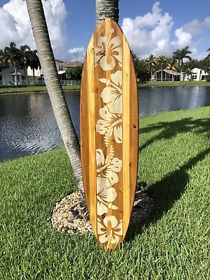 Vintage Natural Style Original 6 Foot Longboard Wooden Surfboard Surf Decor • $449