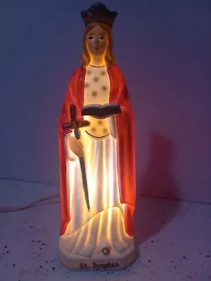 Vintage Saint Dymphna  Figurine  Light Sanmyro Japan Catholic Religious Patron • $62