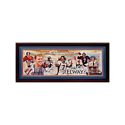 John Elway Broncos Autographed Framed 12x36 Collage Photo LE (Mounted Memories) • $159.99