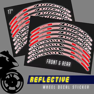 For Yamaha YZF-R1M 15 16 17 18 19 20 17 Inch Red Reflective Wheel Stickers SH07 • $29.80