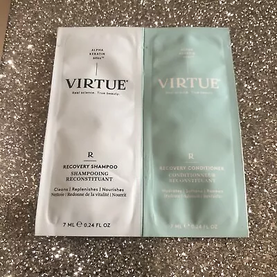 Virtue Recovery Shampoo And Conditioner Duo Sachet 2x 7ml ~ Rebuild Damaged Hair • £4.99