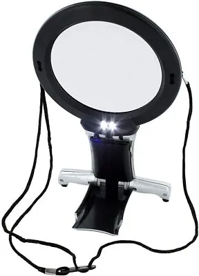 Magnifying Glass With Light 2 In 1 Large Handsfree Reading Magnifier For Seniors • £7.99