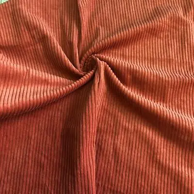 £1.99 • Buy WASHED Jumbo Cord 4.5 Wale Cotton Velvet Fabric Material TANGERINE
