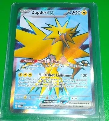 Pokemon Zapdos EX 192/165 Full Art Holo- PACK FRESH • $12