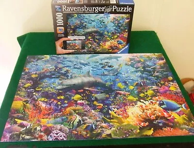 Ravensburger 1000 Piece Puzzle Colorful Underwater Kingdom Augmented Reality • $6.99