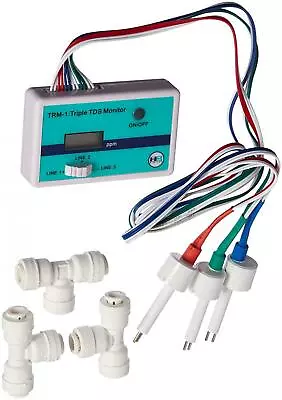 HM Digital Triple Inline RO/DI TDS Monitor With 1/4 Inch T-Fittings   • £48.49