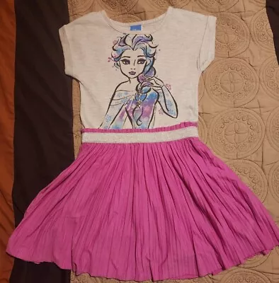 Disney Elsa Dress Grey Top Pink Skirt Size 6x • $4.99