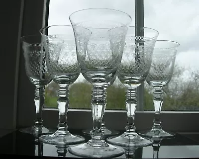 Pall Mall/Lady Hamilton - Six Wine Glasses - Height 16 Cms/150 Mls • £100