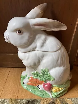 White Rabbit Bunny Cookie Jar Wilfred Sadek • $19.99