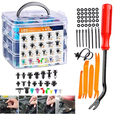 726pcs Car Interior Body Trim Clips Plastic Push Pin Rivet Screw Panel A • $23.49