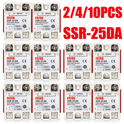 2-10PCS SSR-25DA Solid State Relay Module 25A DC3-32V Input AC24-380V Output USA • $11.48