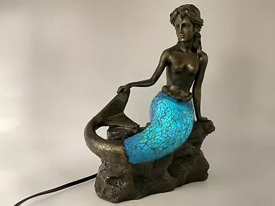 Mermaid Corded Lamp 14 Inches Tall 12 Inches Wide Mermaids Lower Body Lights Up • $59