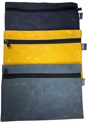 $10 • Buy Waxed Canvas Zipper Pouch Tough Heavy Duty
