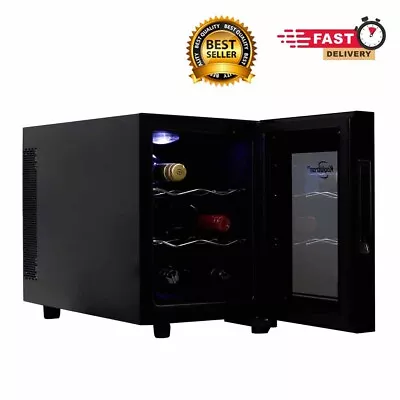 6 Bottle Wine Cooler Thermoelectric Refrigerator W/ Digital Temperature Controls • $96.73