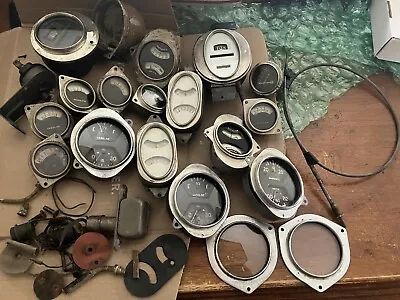 1920’s 1930’s CHEVY GAUGES LOT - AMPS OIL TEMP SPEEDOMETER VINTAGE HOT ROD PARTS • $385