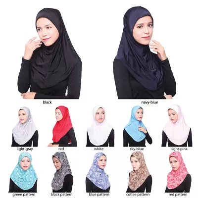 Muslim Women Hijab One Piece Amira Islamic Head Scarf Wrap Pull On Ready Made • $8.54