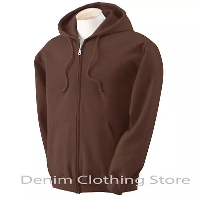 Men Women Unisex Solid Full Zip Up Hoodie Sweatshirts Hooded Zipper Size S-5xl • $27.44