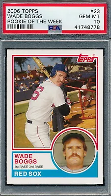 2006 Topps 1983 Rookie Of The Week #23 Wade Boggs Baseball Card Graded PSA 10  • $49.95