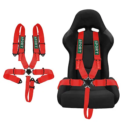 5-Point Safety Seat Belt Cam-Lock ATV GO Kart Racing Harness Shoulder Pad Red • $63.99