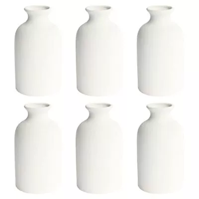  6 Pack White Vase Small Ceramic Vases For Decor White Vases For Flowers Boho  • $46.74