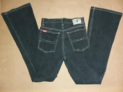 Vintage Mudd Womens Black Stretch Denim Jeans Zip High Rise Flare Junior Size 5  • $26