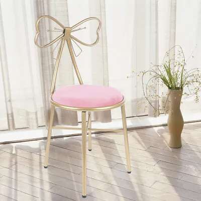 Butterfly Backrest Chair Vanity Stool Pink Velvet Stool Chair Makeup Chair  • $54
