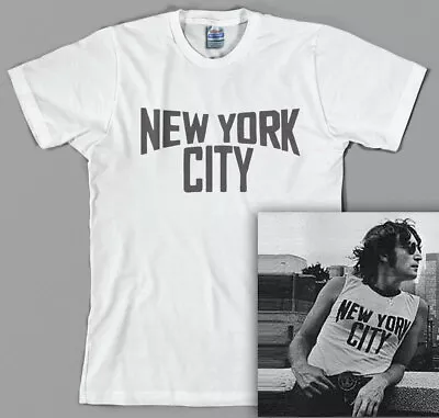 New York City John Lennon T Shirt - Working Class Hero Yoko Ono Imagine Beatles • £10.56