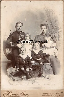 Deal Kent Cabinet Card Royal Marine Family Military Sailor Uniform Photo #c569 • £26.50