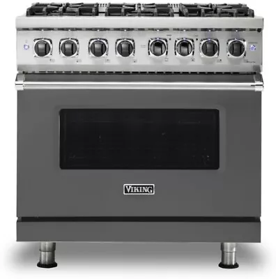 Viking 5 Series VDR5366BDG 36  Damascus Grey Dual Fuel Range 2022 Model • $7995