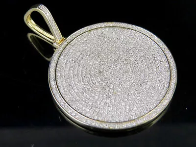 Mens 10K Yellow Gold Genuine Diamond Iced Medallion Pendant Charm 1.3 Ct 1.75  • $989.99