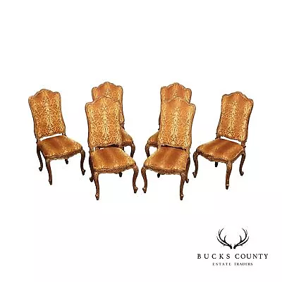 Italian Rococo Style Set Of Six Dining Side Chairs • $1895