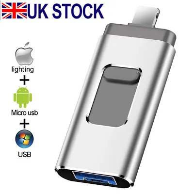 512GB OTG USB3.0 Flash Drive Memory Photo Phone Stick For Ipad Iphone Android PC • £12.99