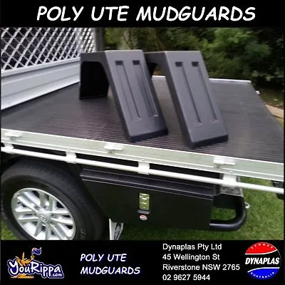 $121 • Buy 2 X BLACK UTE TRAY TOP MUDGUARDS POLY PLASTIC TRUCK 4X4 4WD FITS ALL TRAYS NEW