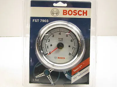 Bosch FST7903 3-3/8  Sun Super Tach II Tachometer White / Chrome Bezel • $69.99