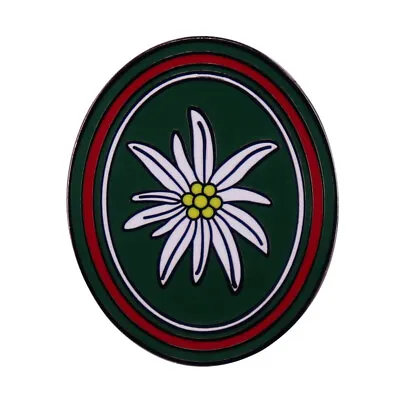 German Mountain Troop Gebirgsjager Edelweiss Metal Enamel Badge Brooch Pin • $3.69