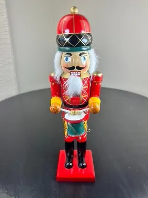 Vintage Wood Nutcracker Drummer Boy Soldier Christmas Decoration Tall Large • $18.25