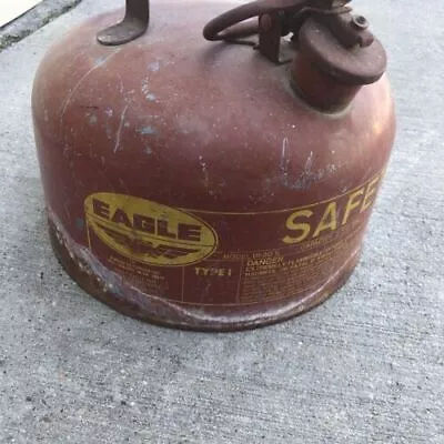 Vintage Eagle UI-20S Metal 2 Gallon Gas Gasoline Can Safety No Leak • $22.47