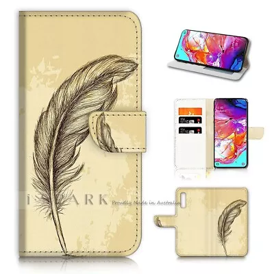 ( For Optus X Power 2 ) Flip Wallet Case Cover AJ40343 Feather • $12.99
