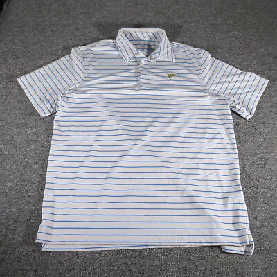 Vineyard Vines Polo Shirt Men Large Blue Stripe Short Sleeve Spandex Preppy Golf • $19.99