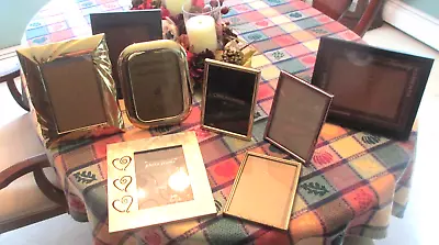 Lot Of 8 Vintage Metal Brass And Wood Picture Frames 5 X7  • $12